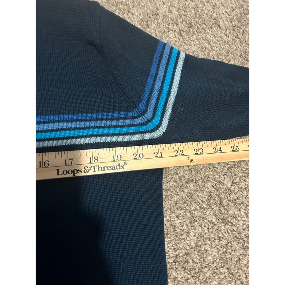 Men's Second Image Navy Blue Crewneck Sweater with Blue Stripes XL
162 - Picture 5 of 6